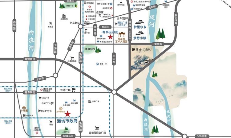 绿城江南赋交通图
