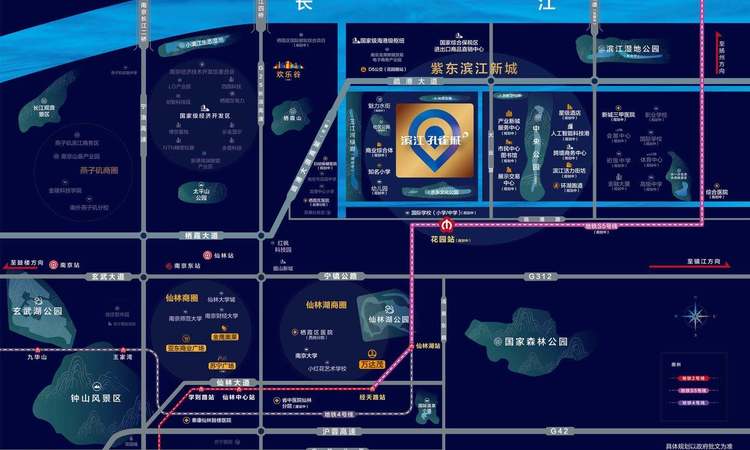 滨江孔雀城交通图