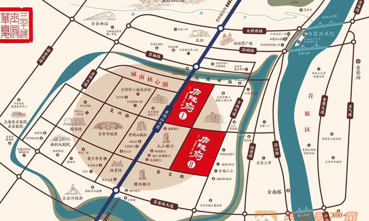 吉安碧桂园正荣庐陵府二期交通图