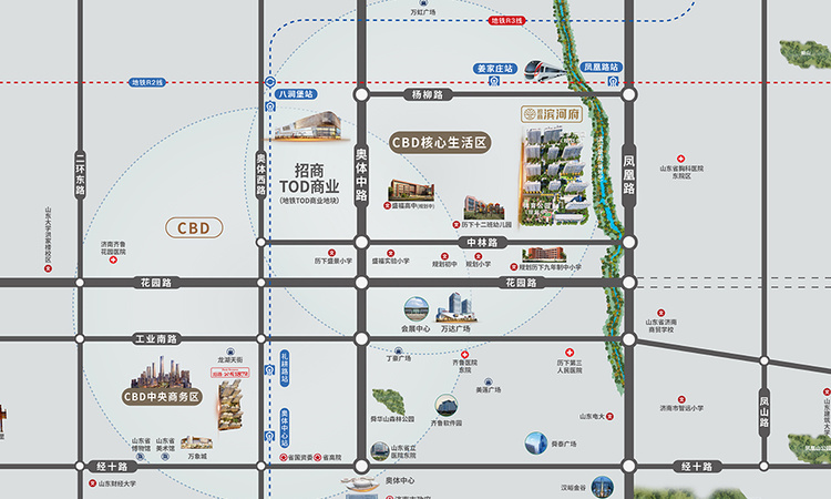 招商滨河府交通图