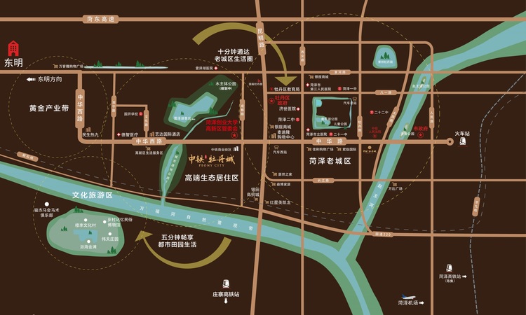 菏泽中铁牡丹城交通图