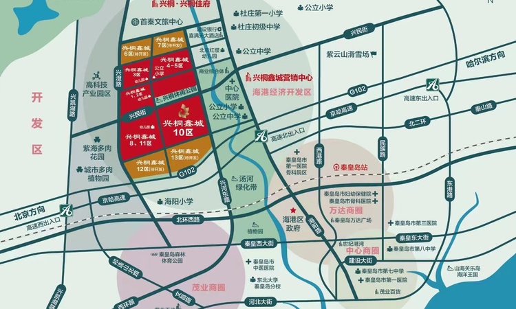 兴桐鑫城十区交通图
