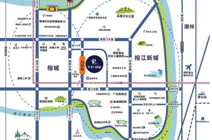 揭阳保利锦城交通图