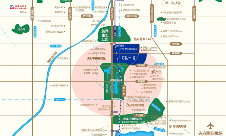 成都万达1号交通图
