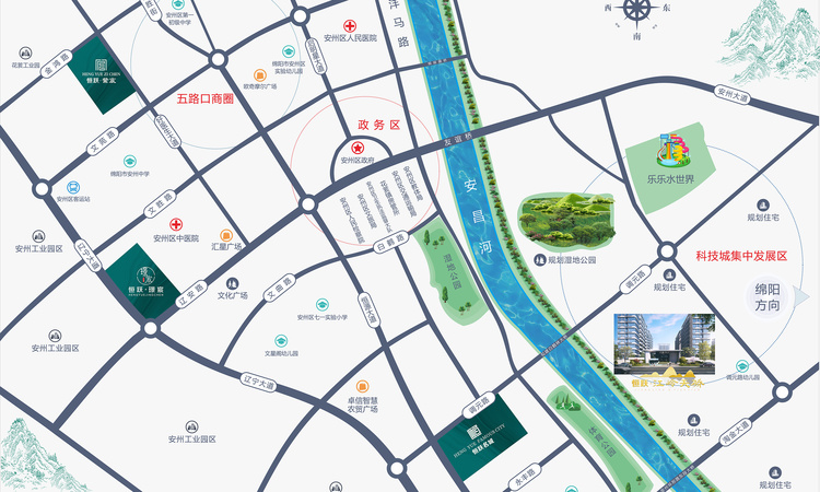 恒跃江岭天骄交通图