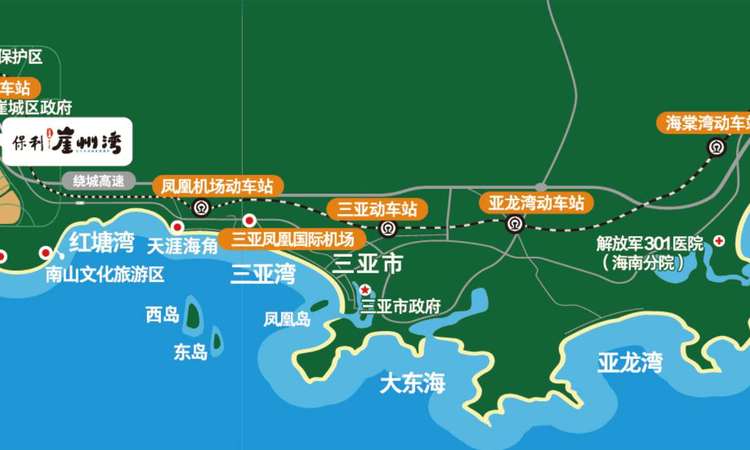 三亚保利崖州湾交通图