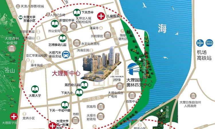 大理龙悦华府交通图