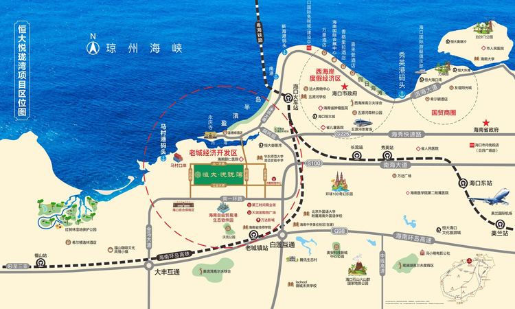 海南恒大悦珑湾交通图