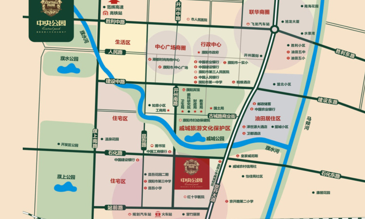 中央公园-明珠·蔚秀园交通图