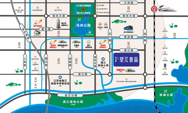 靖江碧桂园望江一品交通图