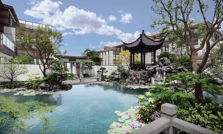 长兴·金湖庭院效果图