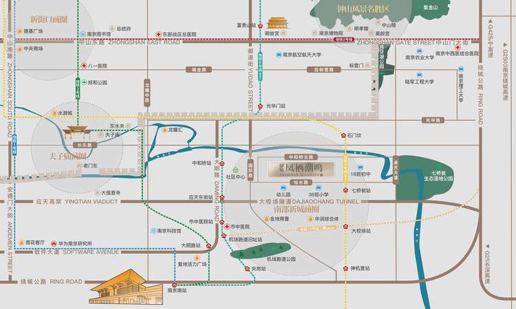 绿城凤栖潮鸣交通图