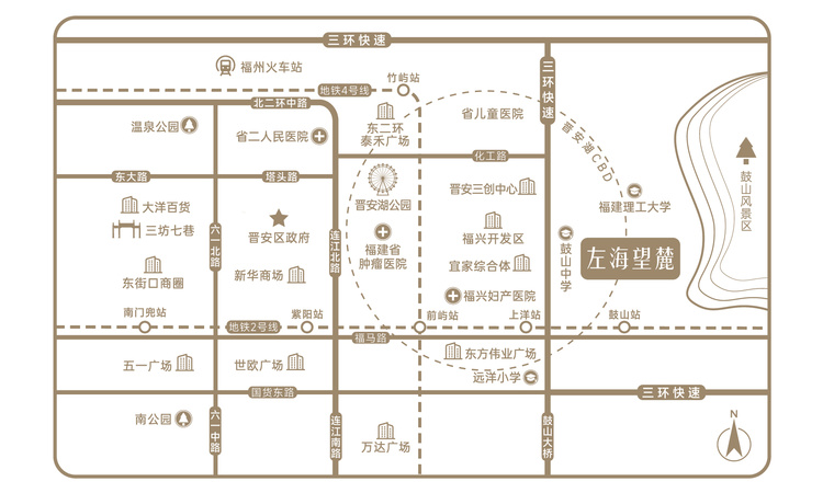 左海望麓交通图