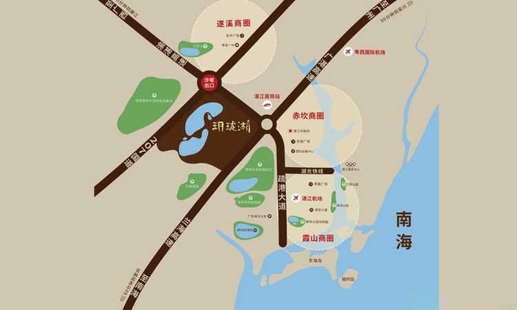 华邦玥珑湖交通图