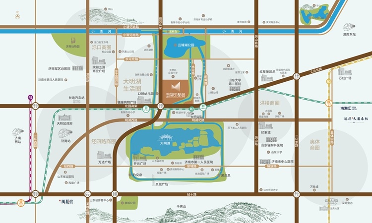 远洋湖印都会交通图