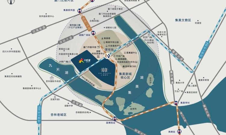 中粮云玺壹号交通图