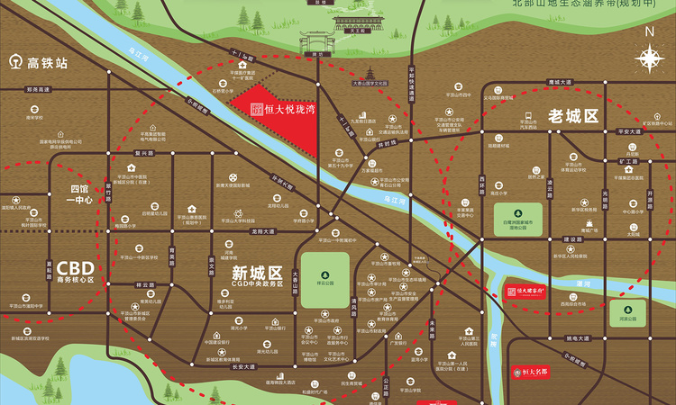 恒大悦珑湾交通图