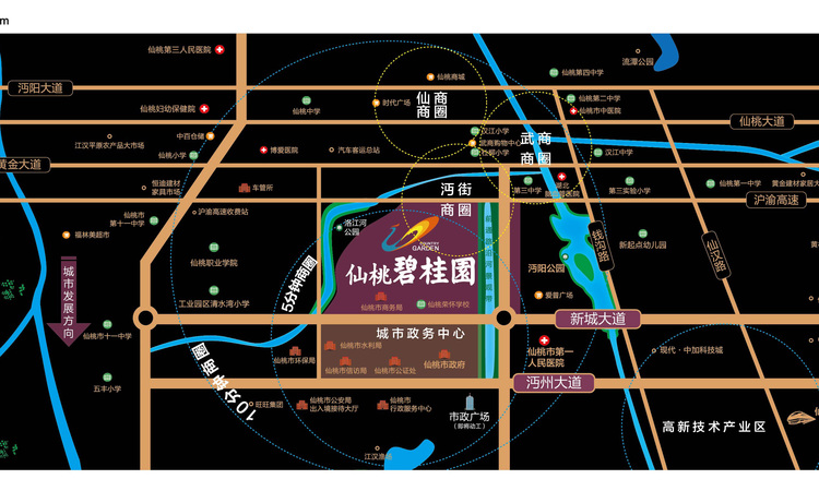 仙桃碧桂园交通图