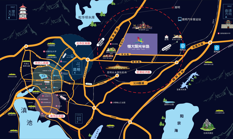 恒大阳光半岛交通图