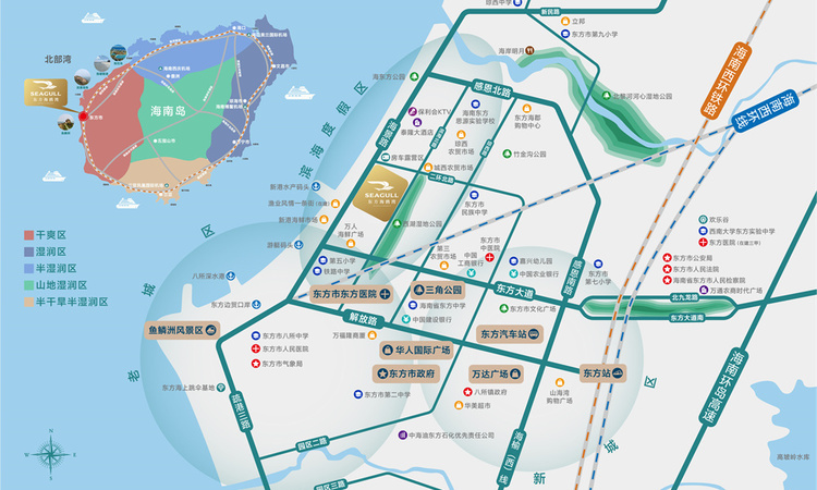 东方海鸥湾交通图