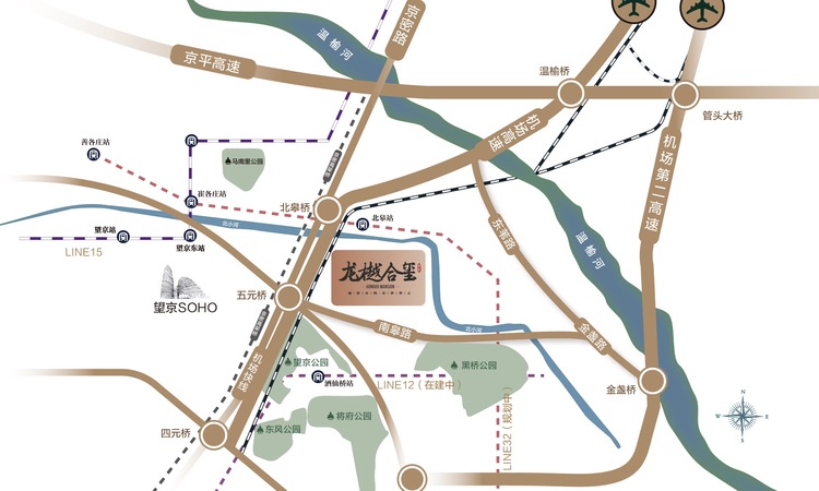 望京龙樾合玺交通图
