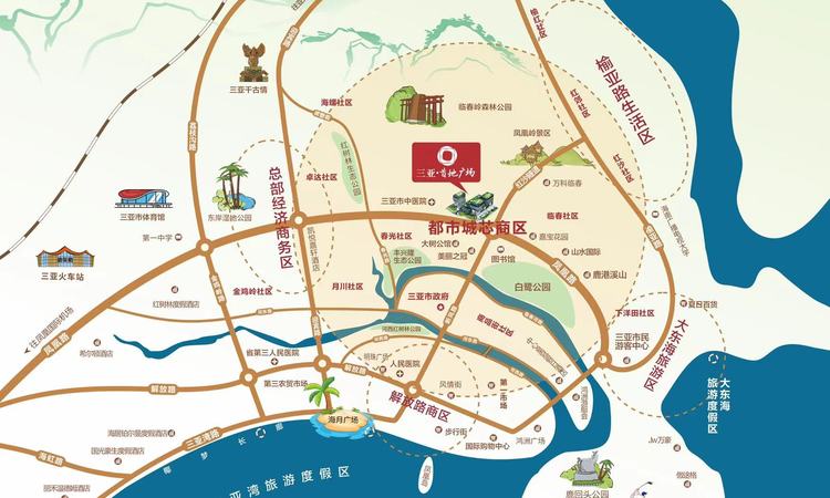 三亚首地广场交通图