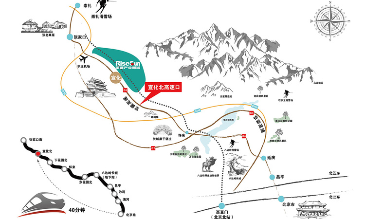 宣化·阿尔卡迪亚交通图