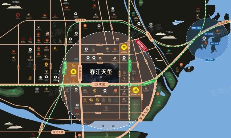 龙湖亿联春江天玺交通图