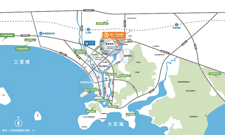 旅文·三亚总部港交通图