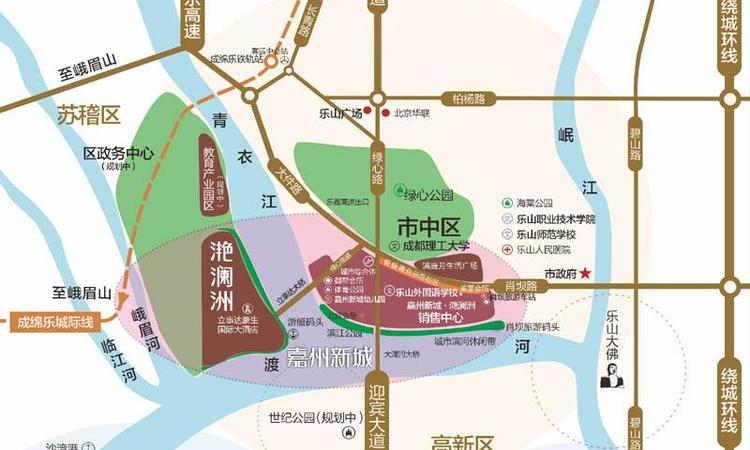 嘉州新城·滟澜洲交通图