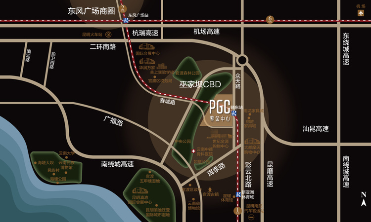 PGC紫金中心交通图