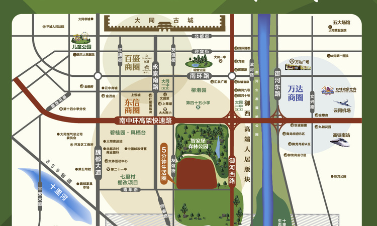 伯益公园府交通图