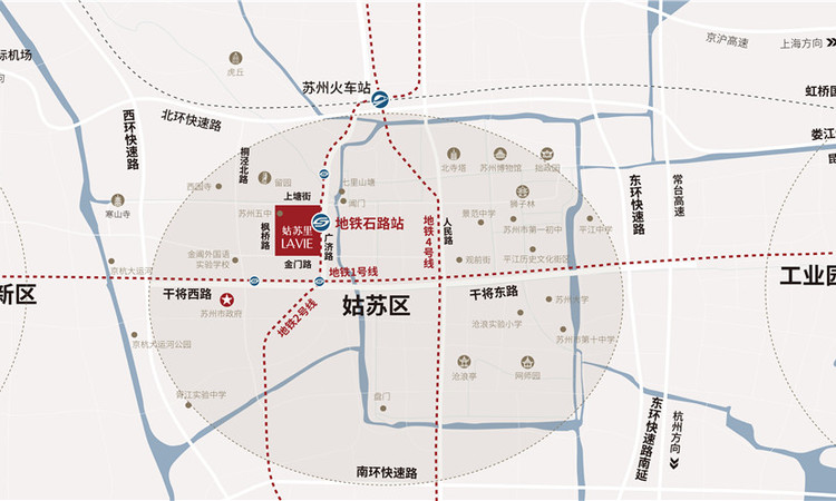 苏州华贸中心（姑苏里·LAVIE）交通图