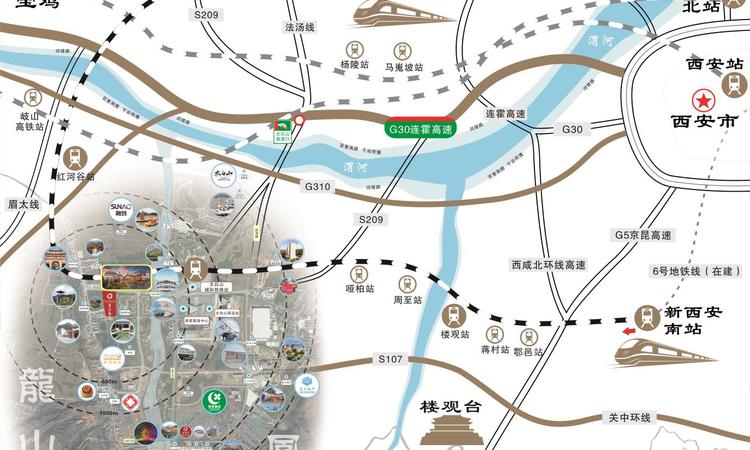 太白山棕榈泉	周边配套图