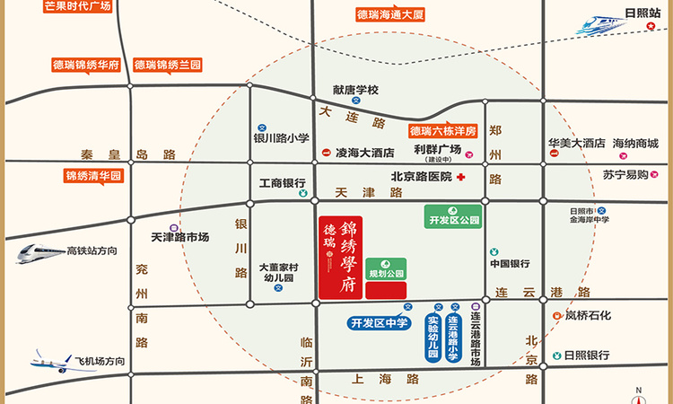 德瑞锦绣学府交通图