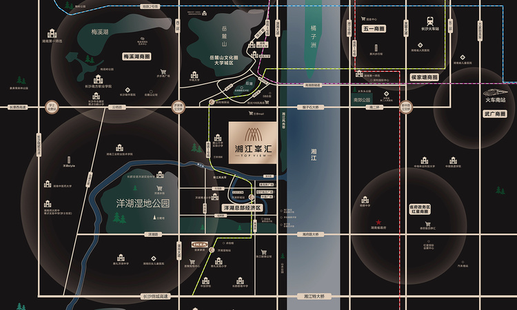 金地商置湘江峯汇交通图