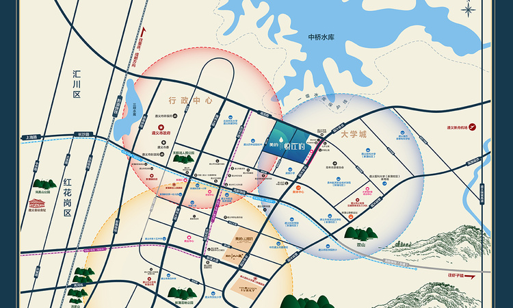 美的·悦江府交通图