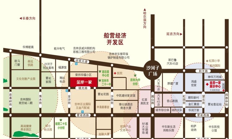 金岸一家交通图