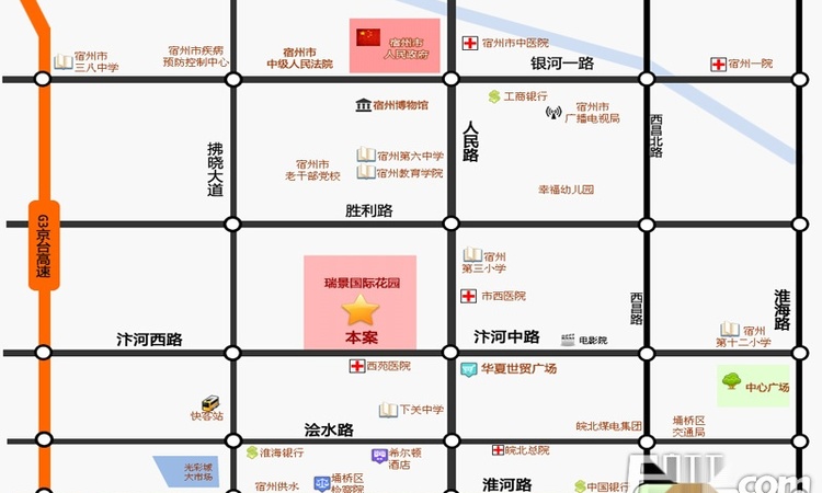 中央瑞景国际花园交通图