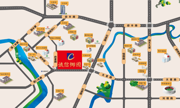 诚信御园交通图