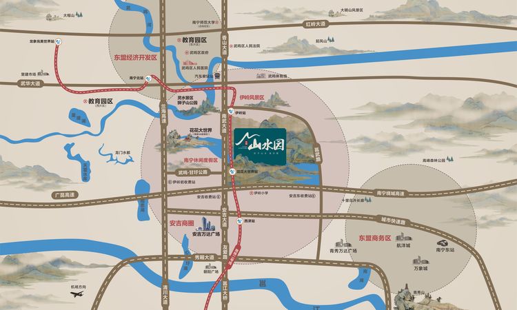 荣耀·山水园交通图