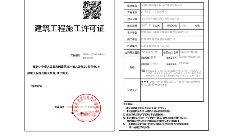 言成·云祥公馆楼盘证照