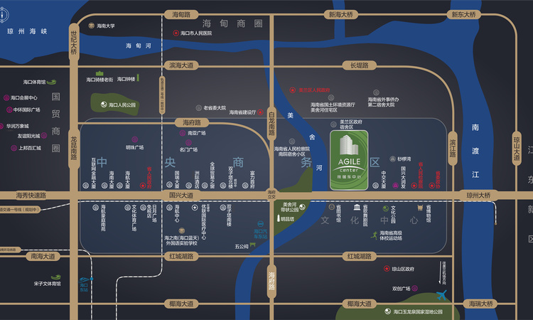 海口雅居乐中心交通图
