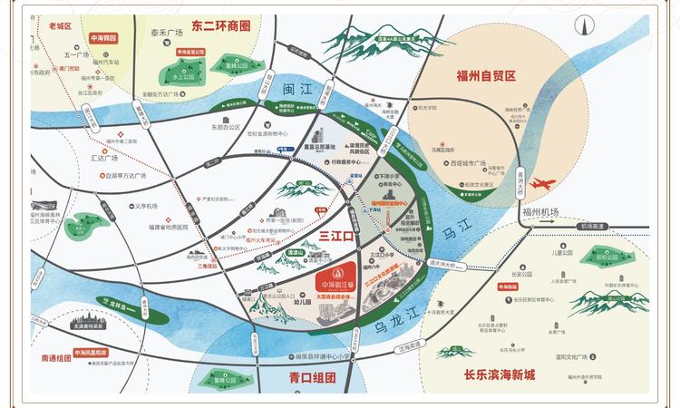 中海锦江城交通图