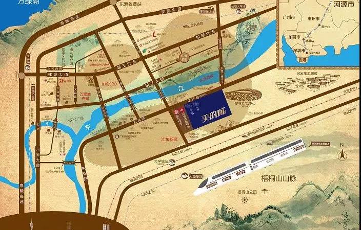 河源美的城交通图