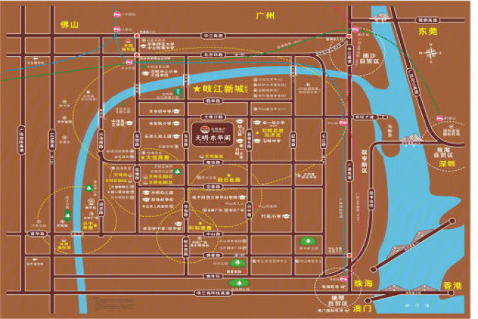 天明东华阁交通图