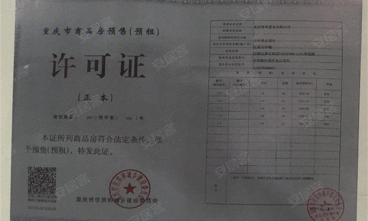 江南万科城楼盘证照