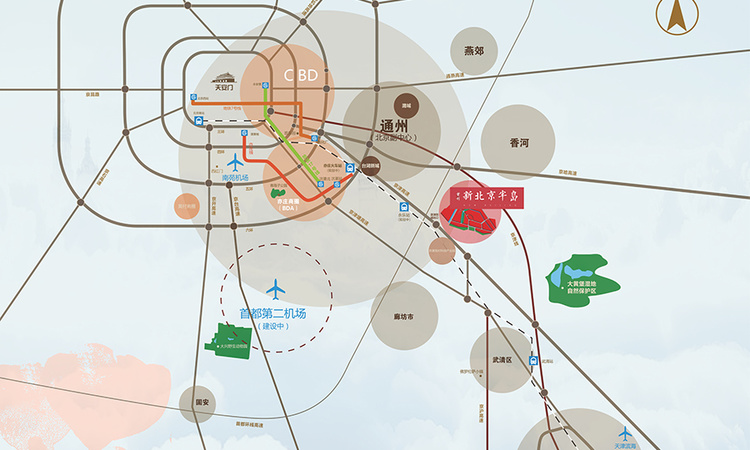 首创新北京半岛禧瑞春晓交通图