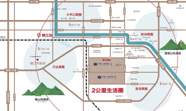 中南上悦诗苑交通图