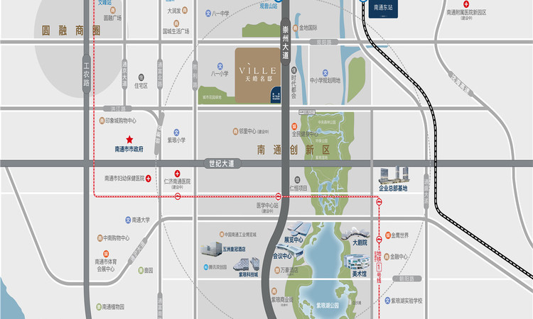 天皓名邸交通图